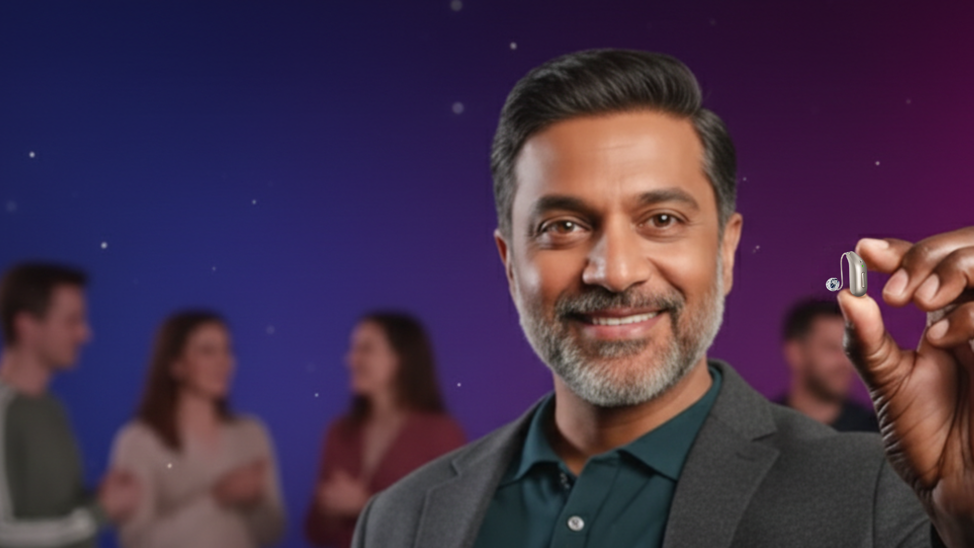 Audiologist helping patient